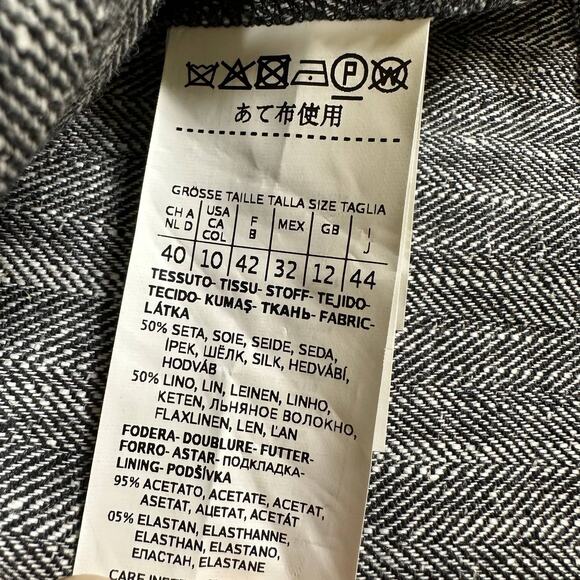 MaxMara NWT Vespa Silk Tweed Camisole Top Size US 10 Grey Linen V-Neck Italy - Picture 7 of 10